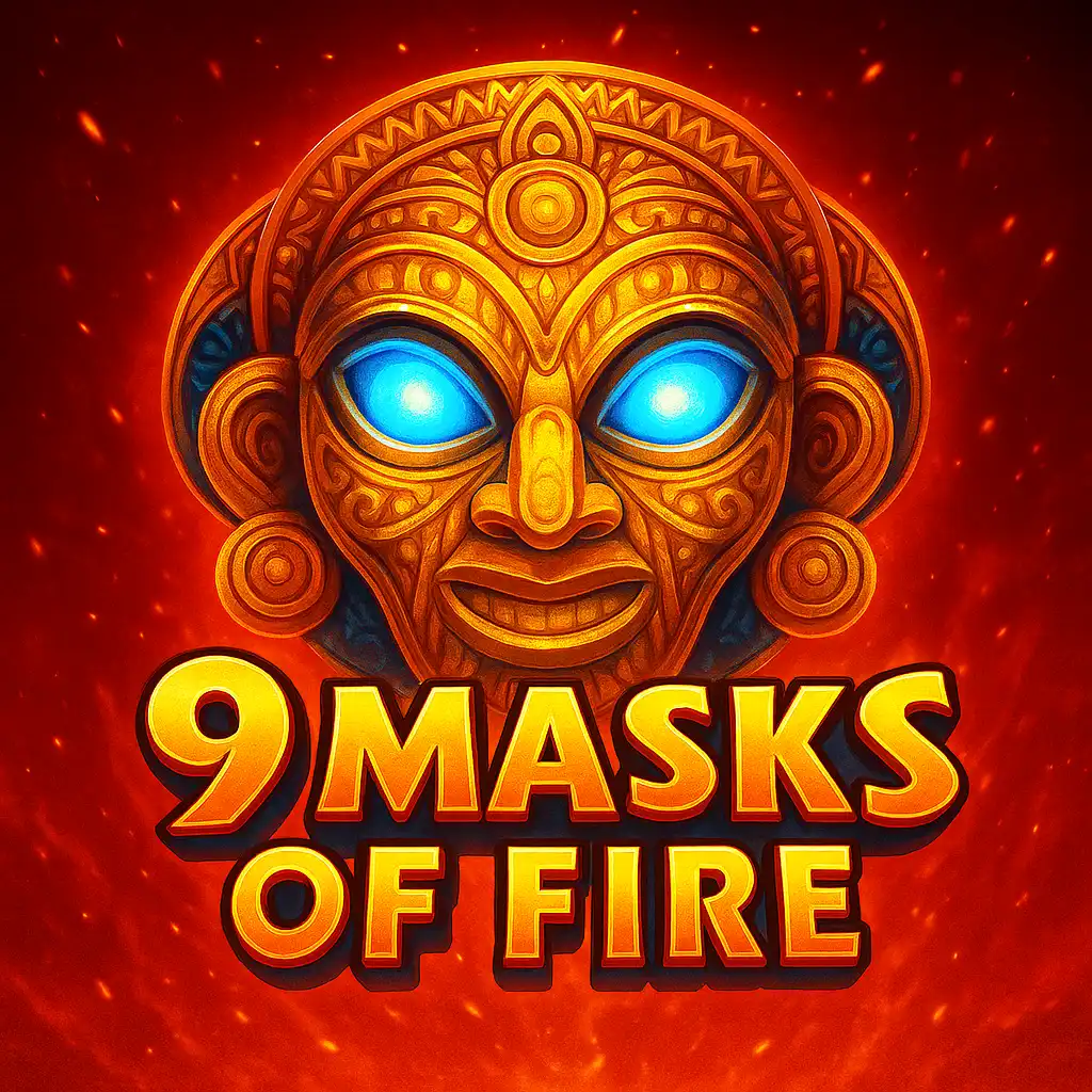 9 Masks Of Fire slot game screen glowing inside the Aurora Lodge